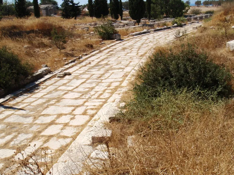جزء مرصوف بالحجر من الطريق المقدس